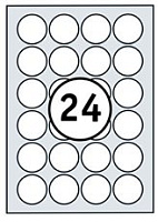 24 на листе (42х42) матовая, круглая PS